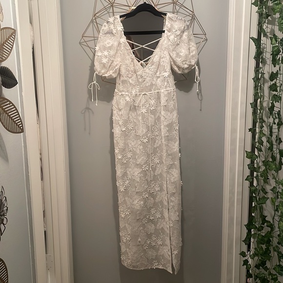 For Love & Lemons white daisy crochet maxi dress - Picture 14 of 17